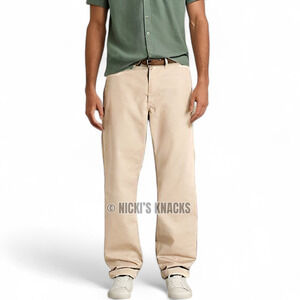 Vans Men's Authentic Chino Relaxed Fit Light Tan Cream Pants Size 28x30